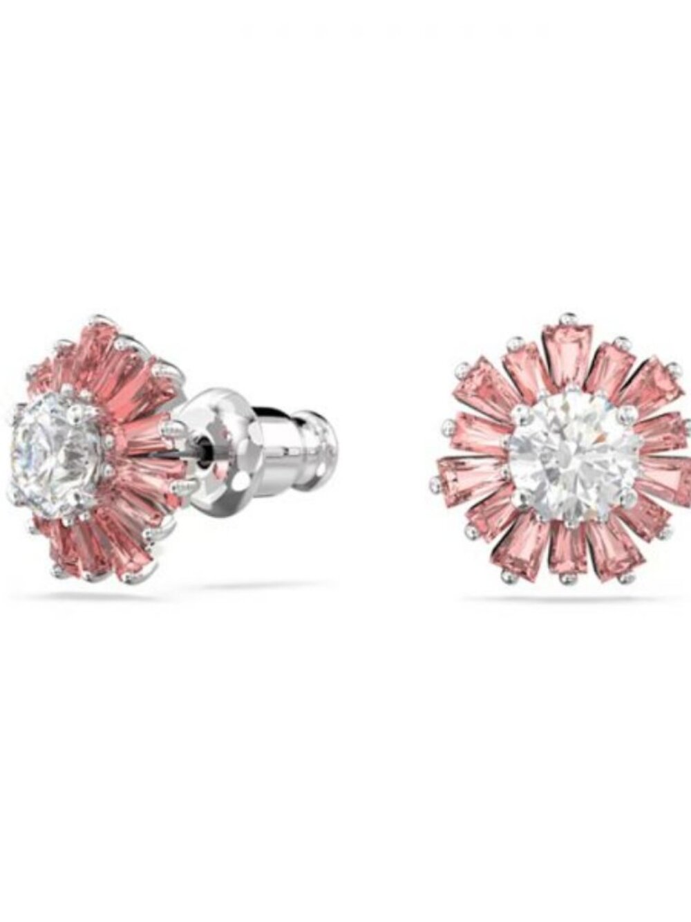 Swarovski Sunshine stud earrings Mixed cuts, Sun, Pink, Rhodium plated -5642962